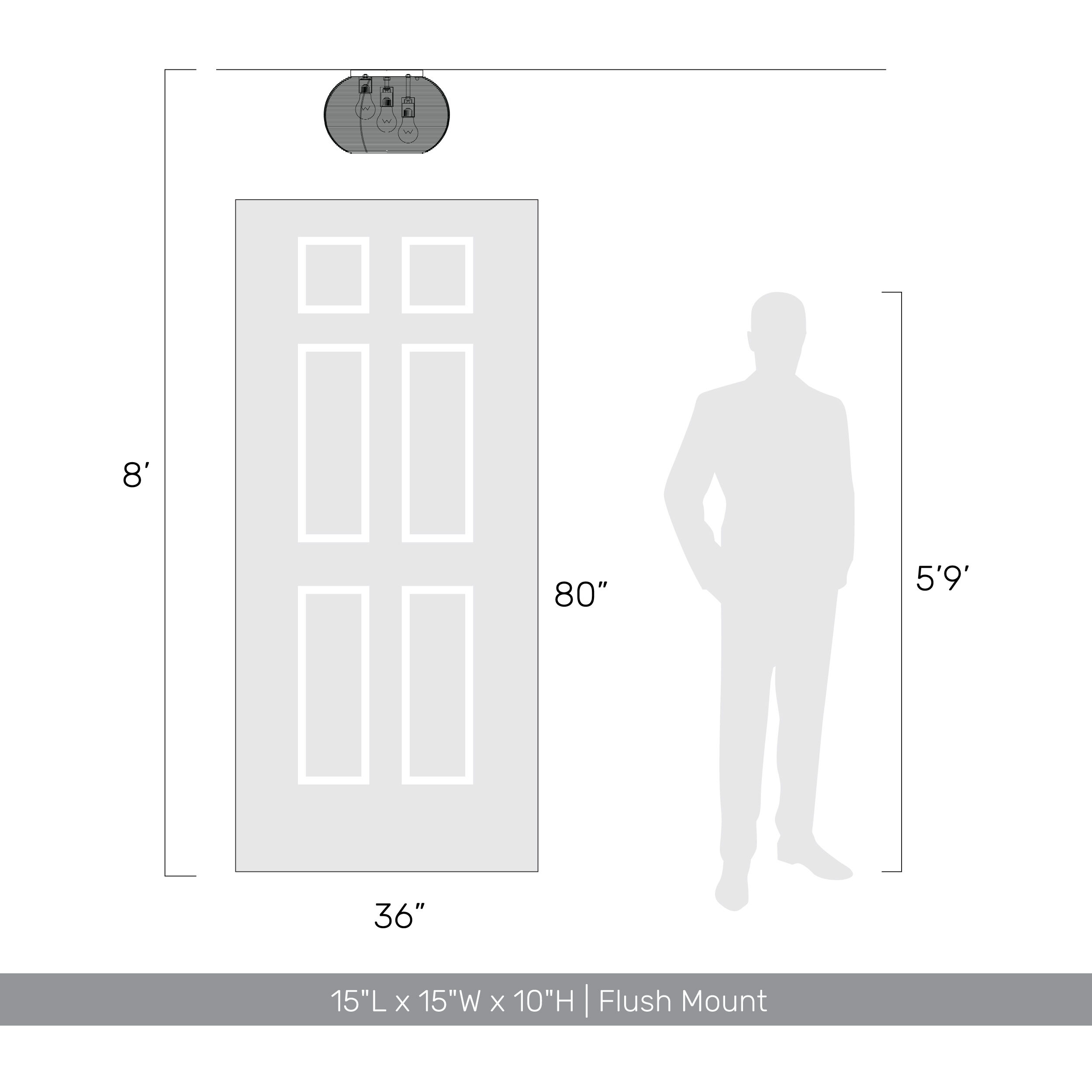 Calypso 3 Light 15 inch Matte Black Flush Mount Ceiling Light