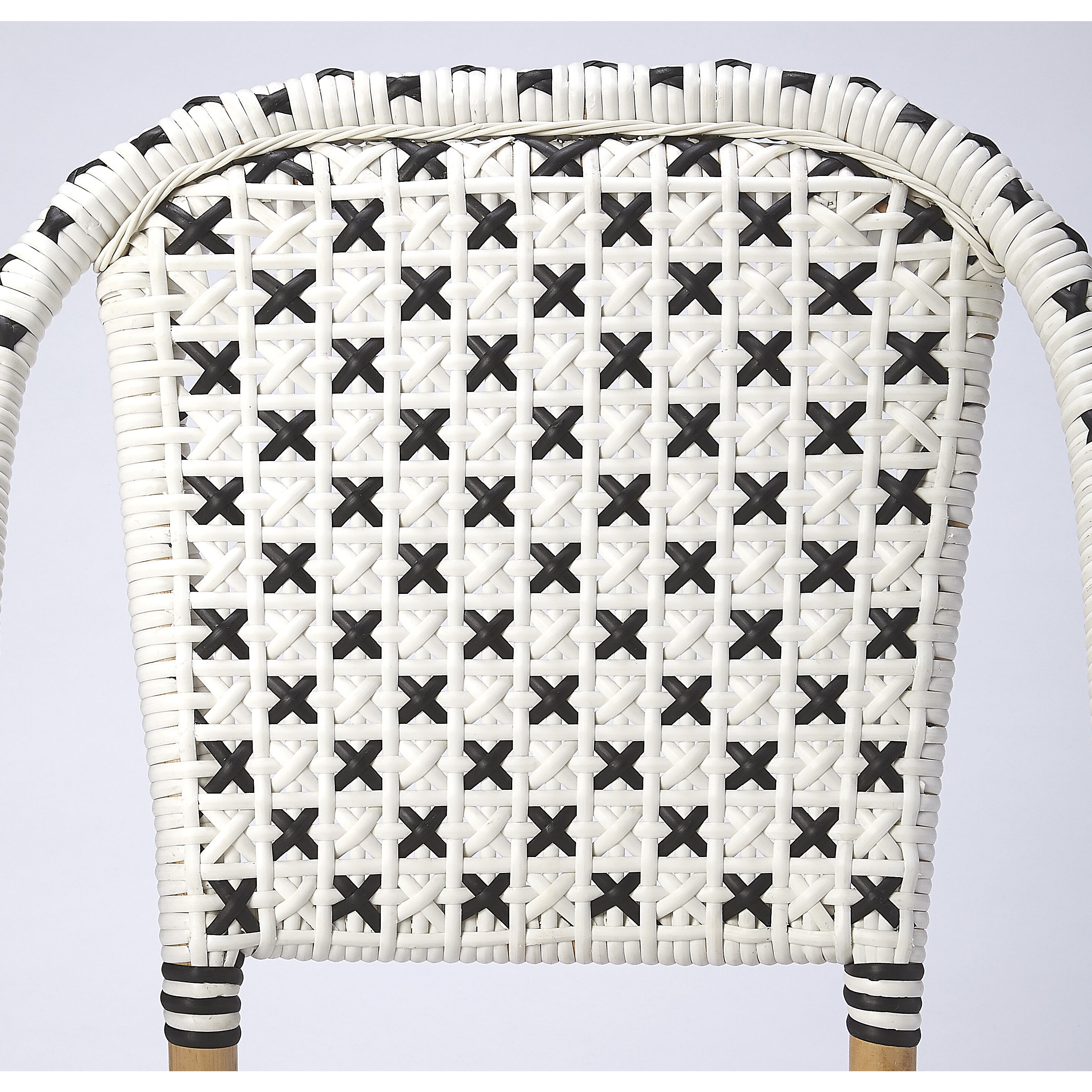 Black and white woven chair hotsell