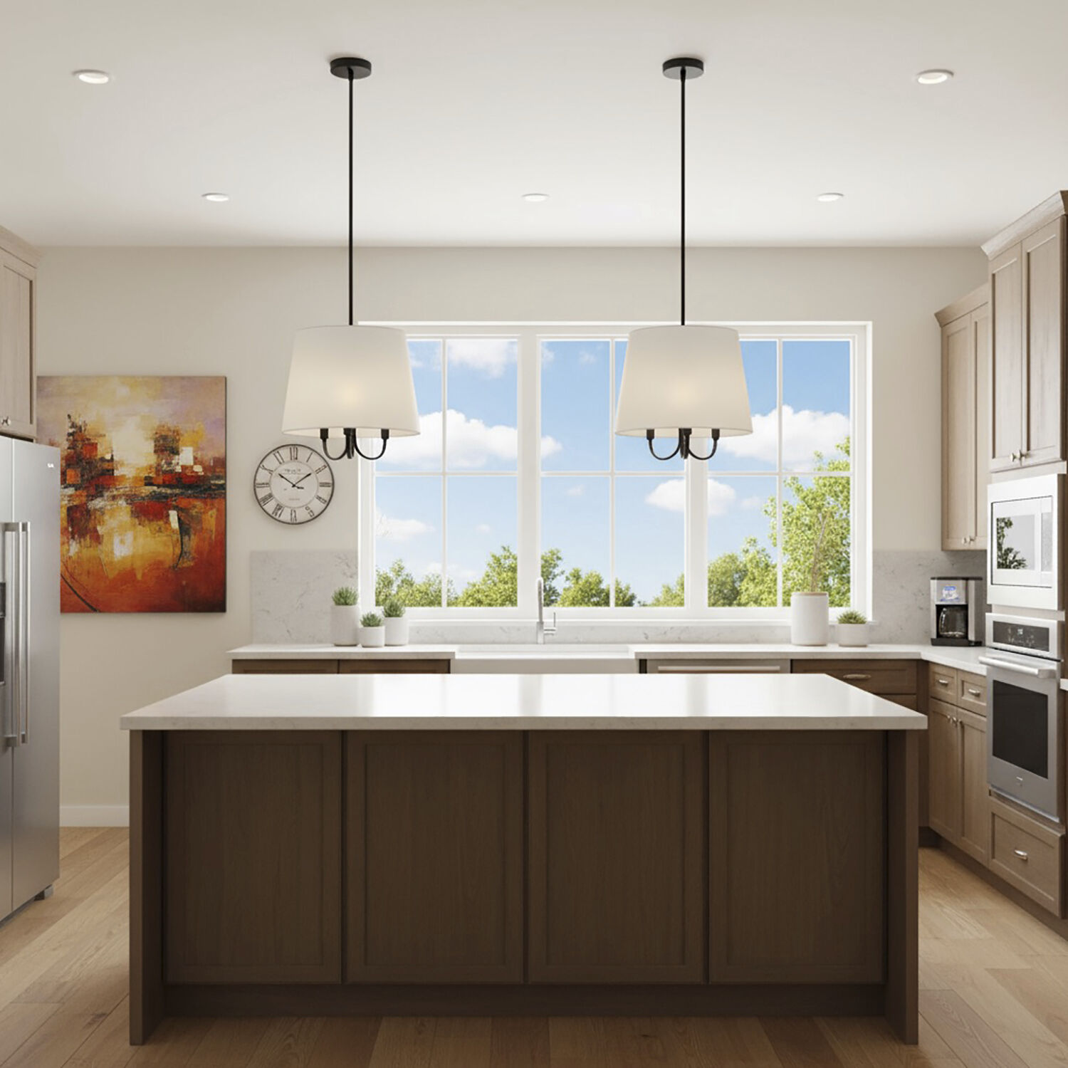 Rhythm LED 15.7 inch Black Pendant Ceiling Light