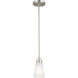 Erma 1 Light Brushed Nickel Mini Pendant Ceiling Light