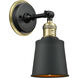Franklin Restoration Addison 1 Light 5 inch Black Antique Brass Sconce Wall Light in Matte Black
