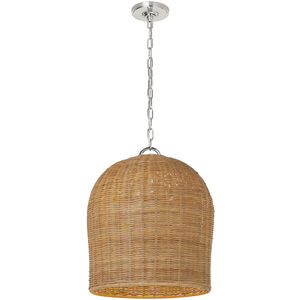Marie Flanigan Nancy LED 18.75 inch Polished Nickel Woven Hanging Shade Ceiling Light