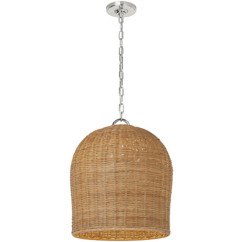 Marie Flanigan Nancy LED 18.75 inch Polished Nickel Woven Hanging Shade Ceiling Light