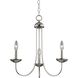 Montgomery 3 Light 20 inch Brushed Nickel Chandelier Ceiling Light