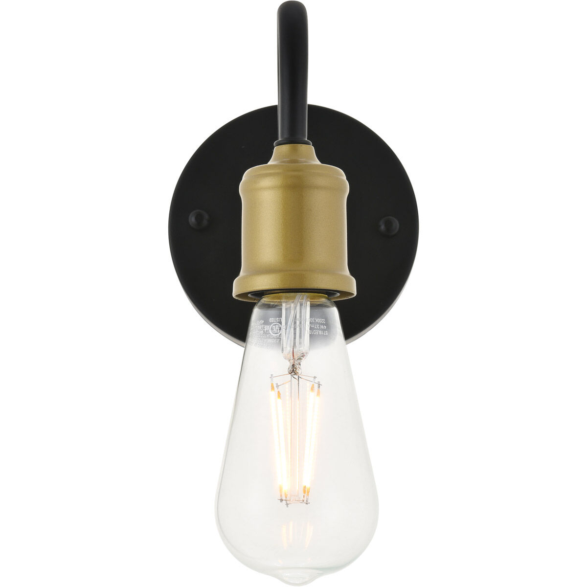 Serif 1 Light 4.7 inch Brass and Black Wall Sconce Wall Light