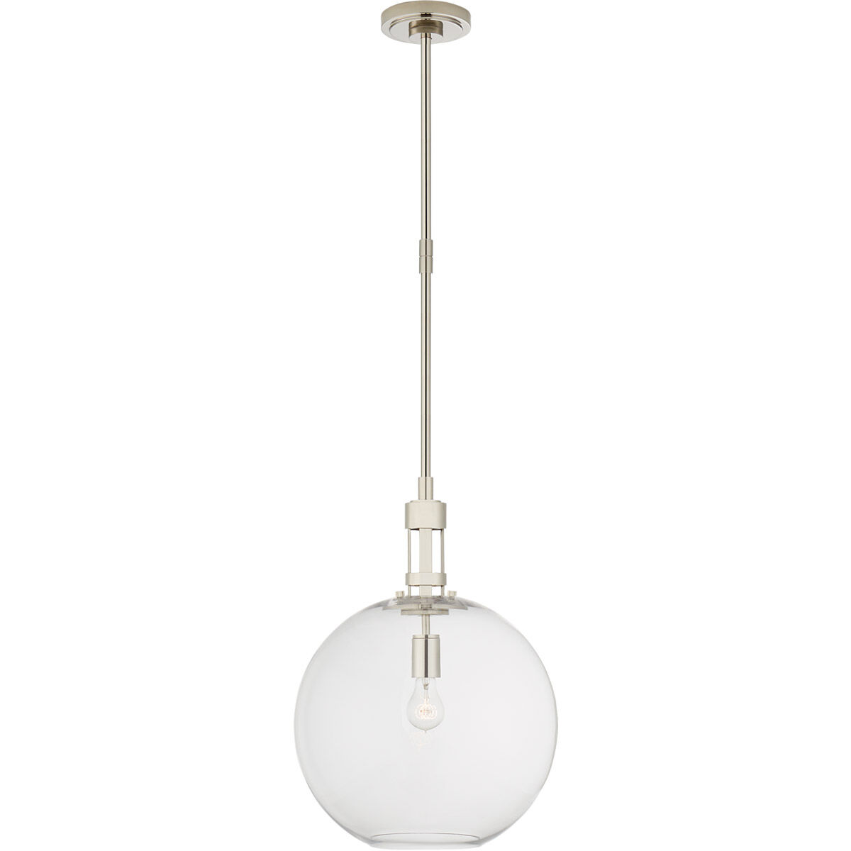 Thomas O'Brien Gable2 1 Light 16 inch Polished Nickel Globe Pendant Ceiling Light, Large