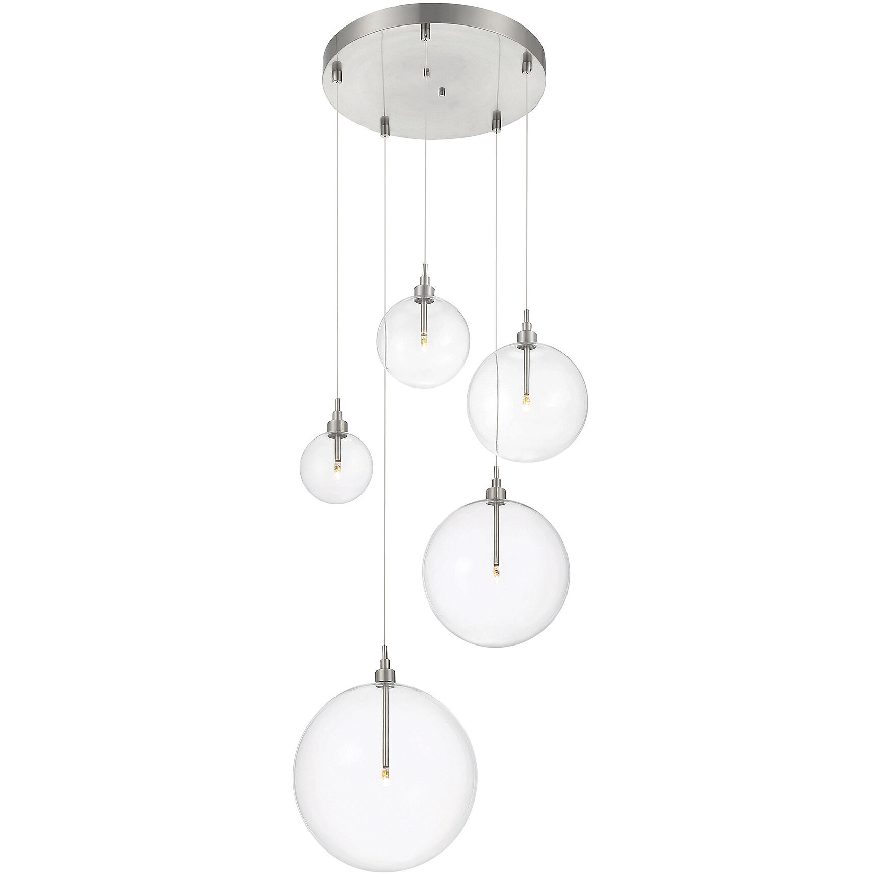 Modern LED 28 inch Brushed Nickel Pendant Ceiling Light