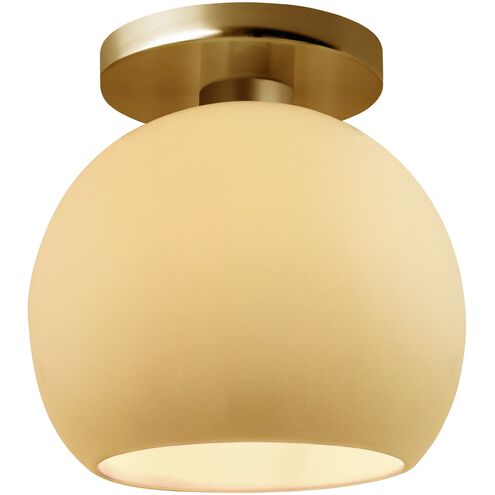 Radiance LED 10 inch Muted Yellow and Brushed Brass Semi Flush Ceiling Light