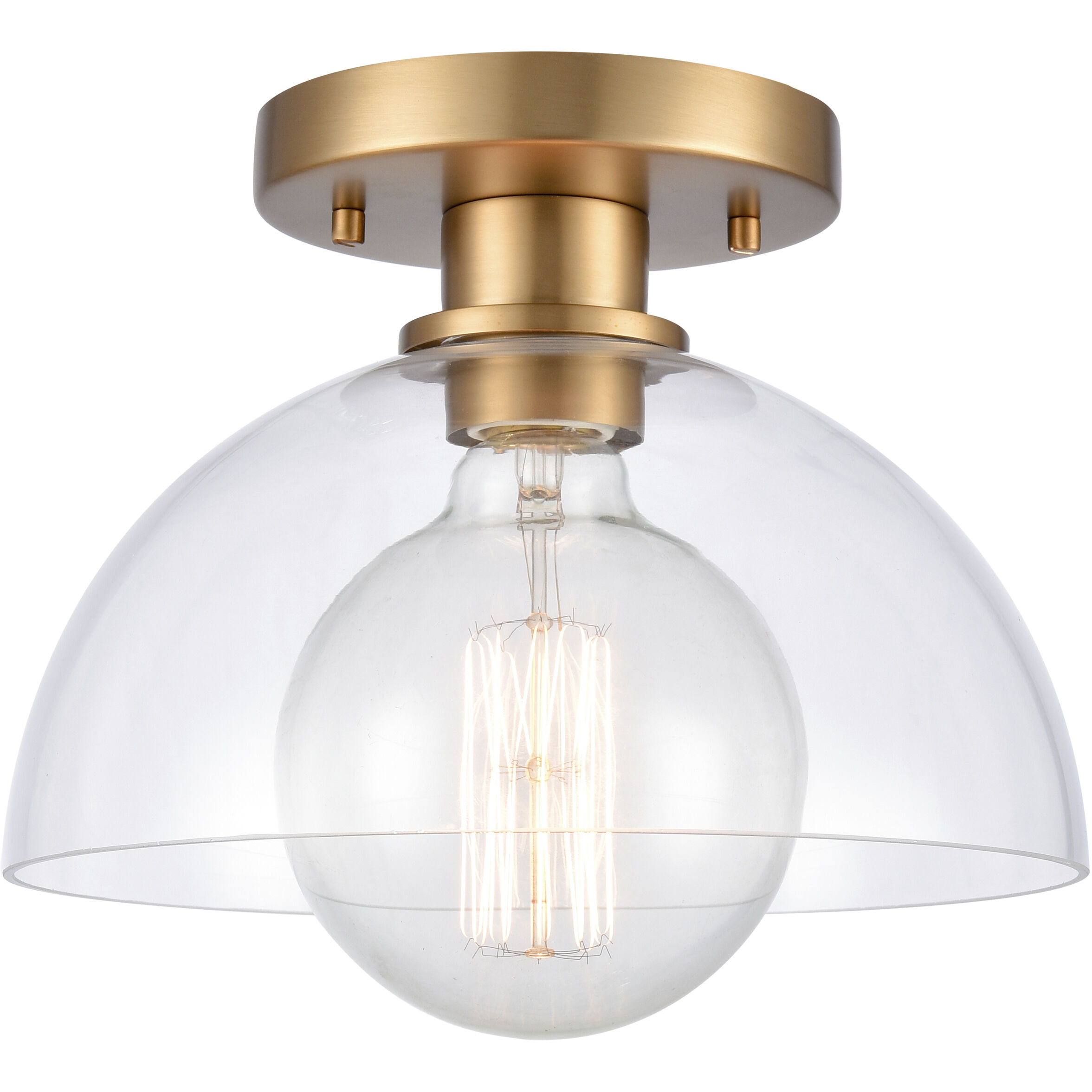 Julian 1 Light 10 inch Brushed Gold Semi Flush Mount Ceiling Light