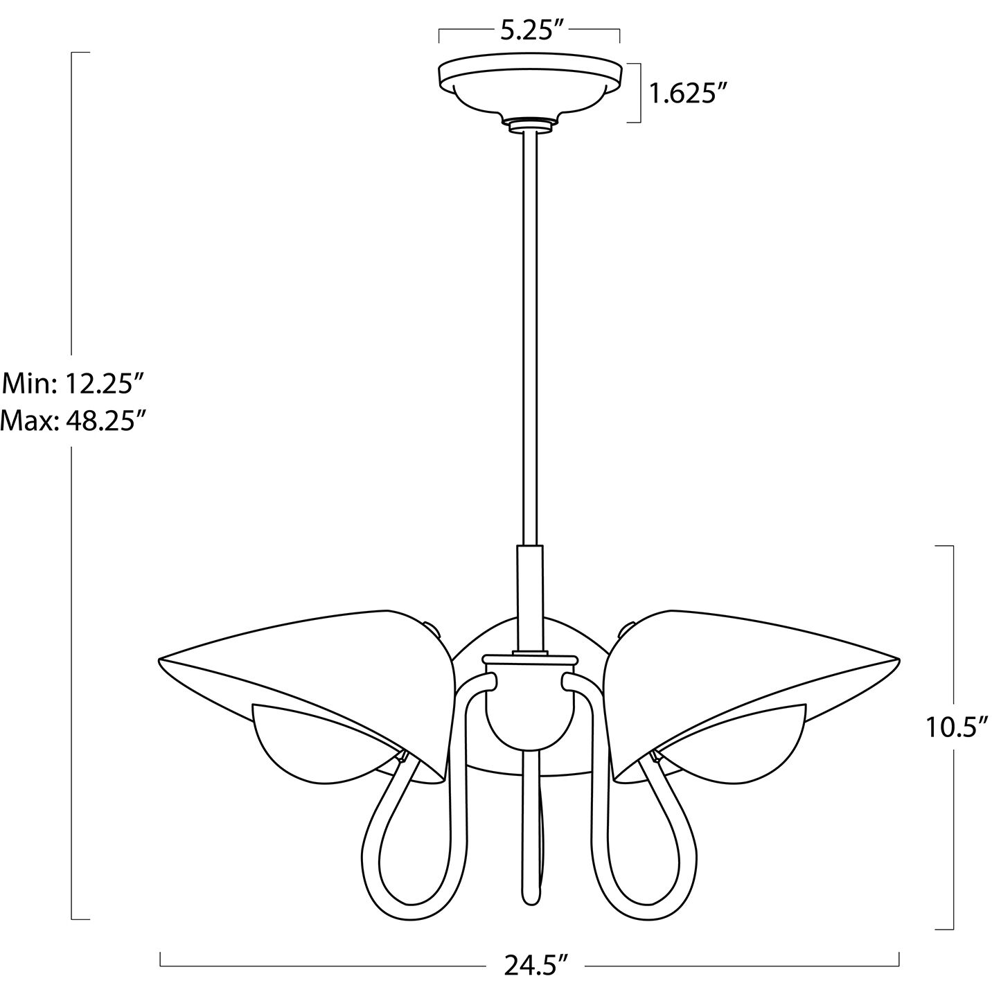 Keaton 3 Light 24.5 inch Polished Nickel Pendant Ceiling Light