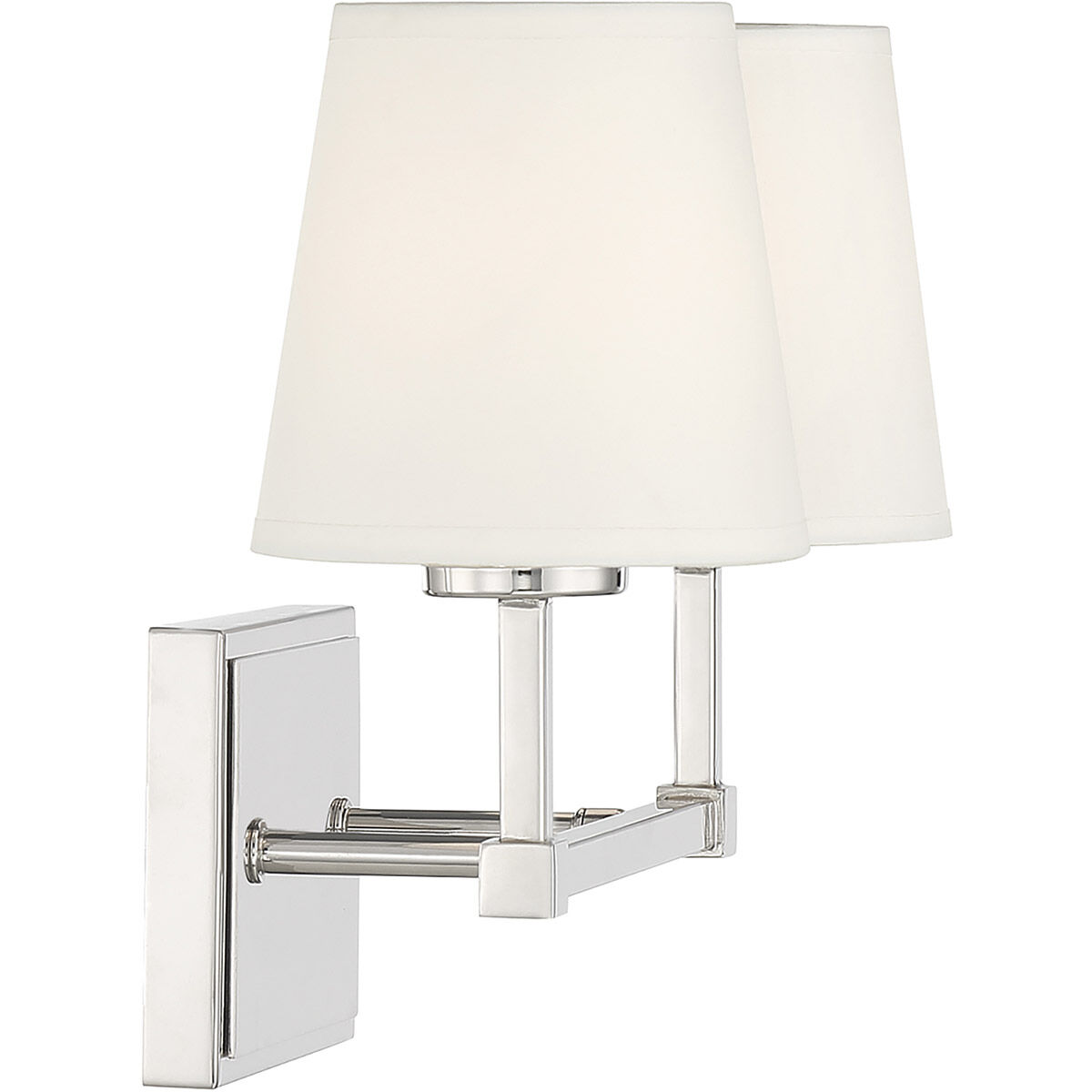 Contemporary 2 Light 15 inch Polished Nickel Bathroom Vanity Light Wall Light