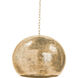 Pierced 5 Light 18 inch Natural Brass Pendant Ceiling Light, Sphere