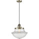 Franklin Restoration Oxford LED 11.75 inch Antique Brass Mini Pendant Ceiling Light in Clear