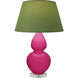 Double Gourd 30 inch 150.00 watt Razzle Rose Glazed Ceramic with Lucite Base Table Lamp Portable Light in Tea Green with Taupe