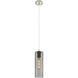 Downtown Urban Crown Point 1 Light 3.88 inch Polished Nickel Pendant Ceiling Light in Plated Smoke