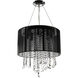 Beverly Dr. 8 Light 16 inch Black Silk String Chandelier Ceiling Light, Convertible to Flush Mount 
