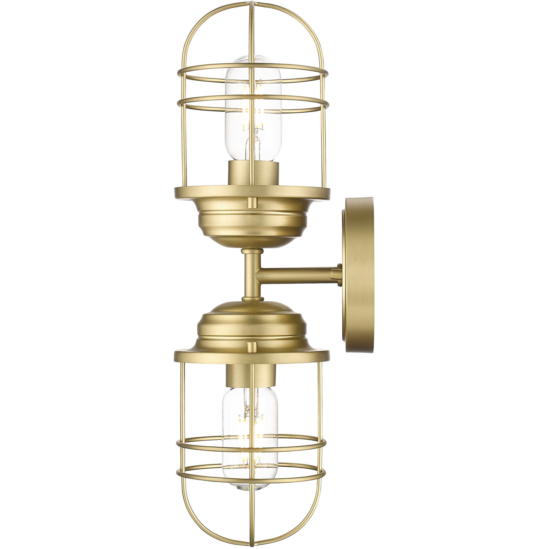 Seaport Vanity Wall Light in Brushed Champagne Brass