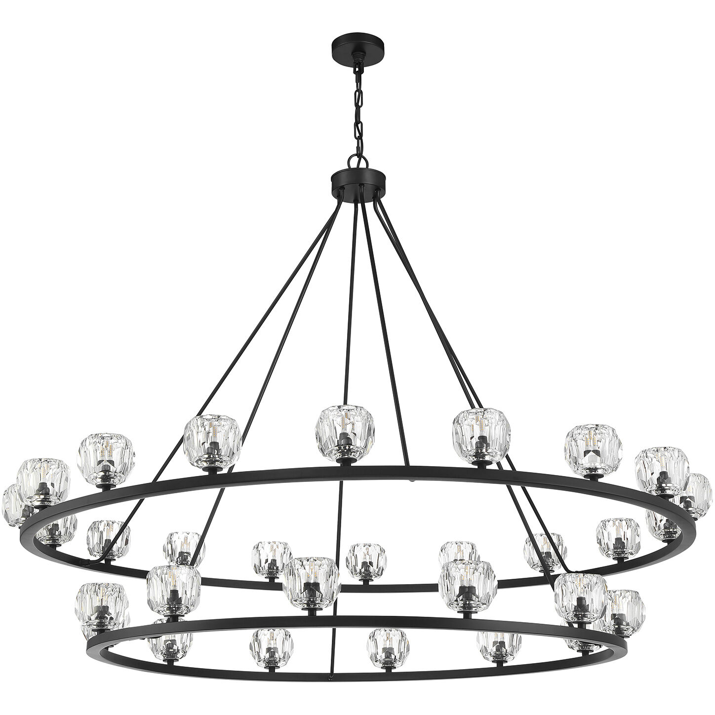 Aragon 30 Light 60 inch Matte Black Chandelier Ceiling Light