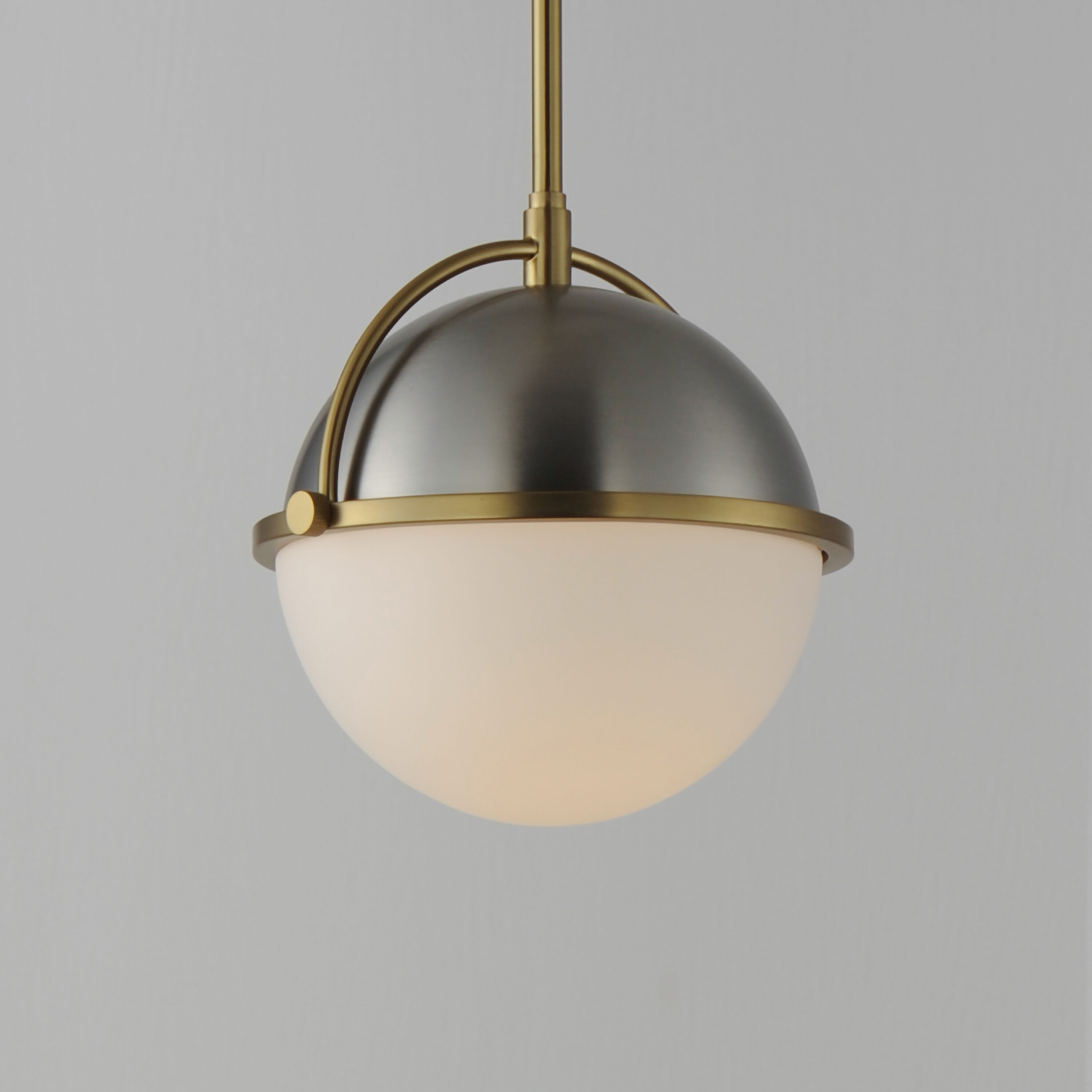 Duke 1 Light 9.5 inch Satin Nickel and Satin Brass Single Pendant Ceiling Light