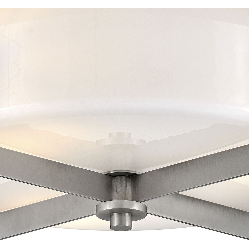 Baxley 15.25 inch Antique Nickel Indoor Semi-Flush Mount Ceiling Light