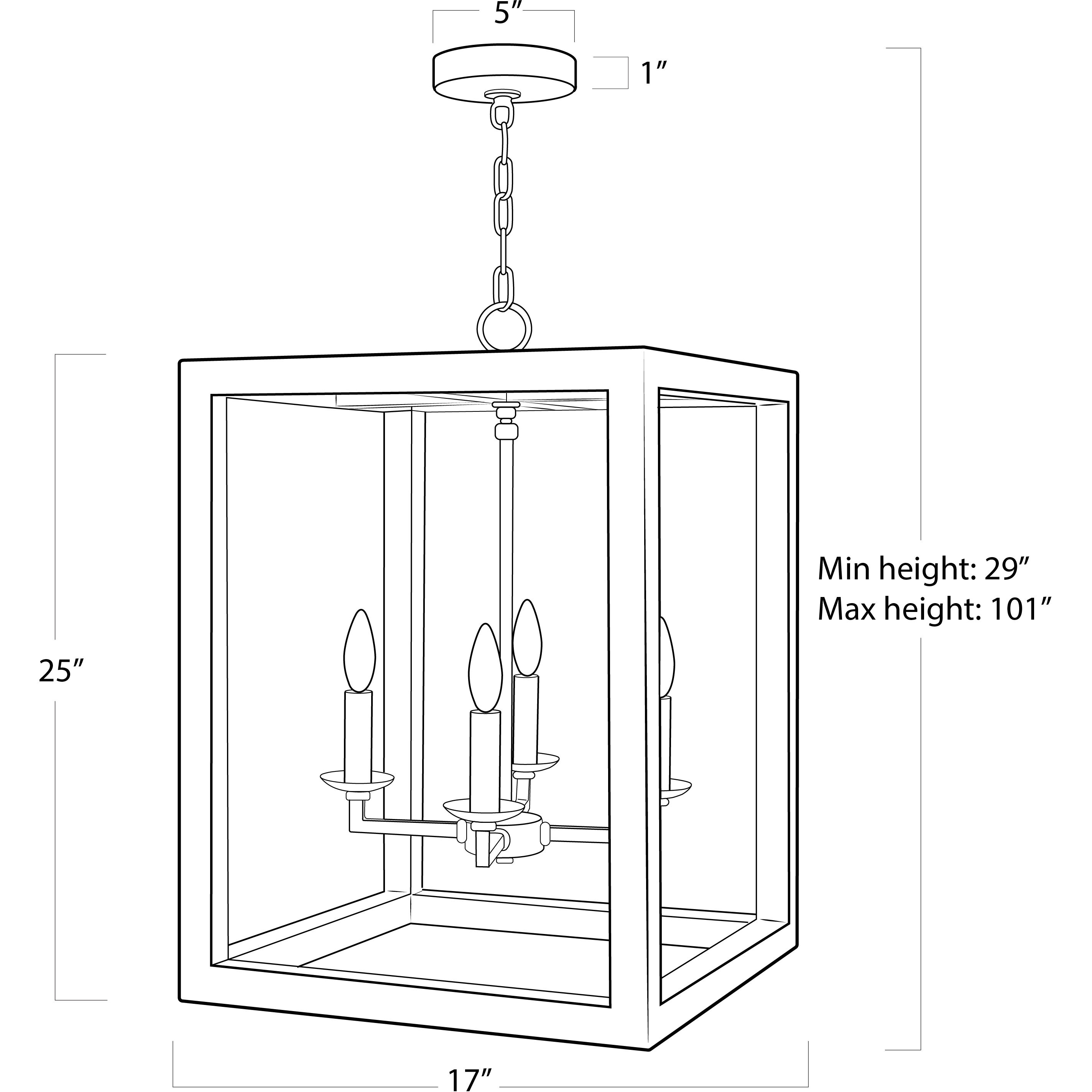 Newport 4 Light 17 inch Natural Ceiling Lantern Ceiling Light, Large