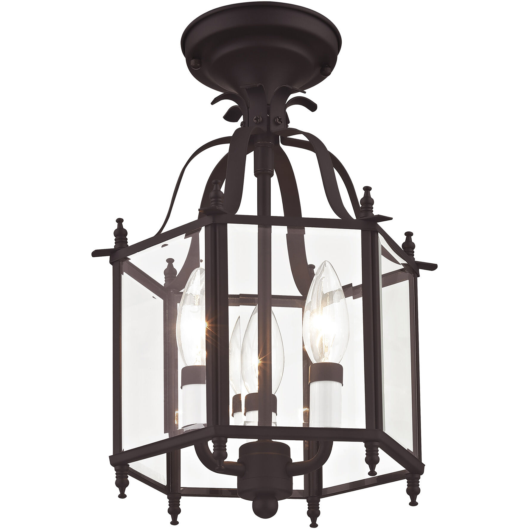 Livingston 3 Light 10 inch Bronze Convertible Mini Pendant/Ceiling Mount Ceiling Light