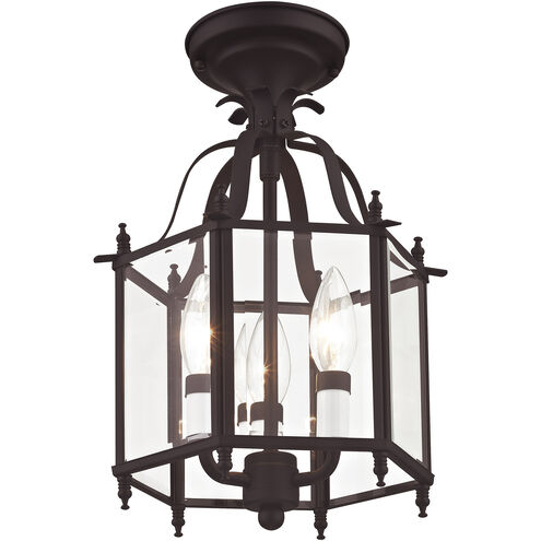 Livingston 3 Light 10 inch Bronze Convertible Mini Pendant/Ceiling Mount Ceiling Light