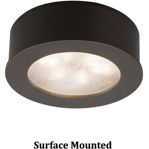 LED Button Light 24 LED 2.25 inch Dark Bronze Puck Light in 3000K