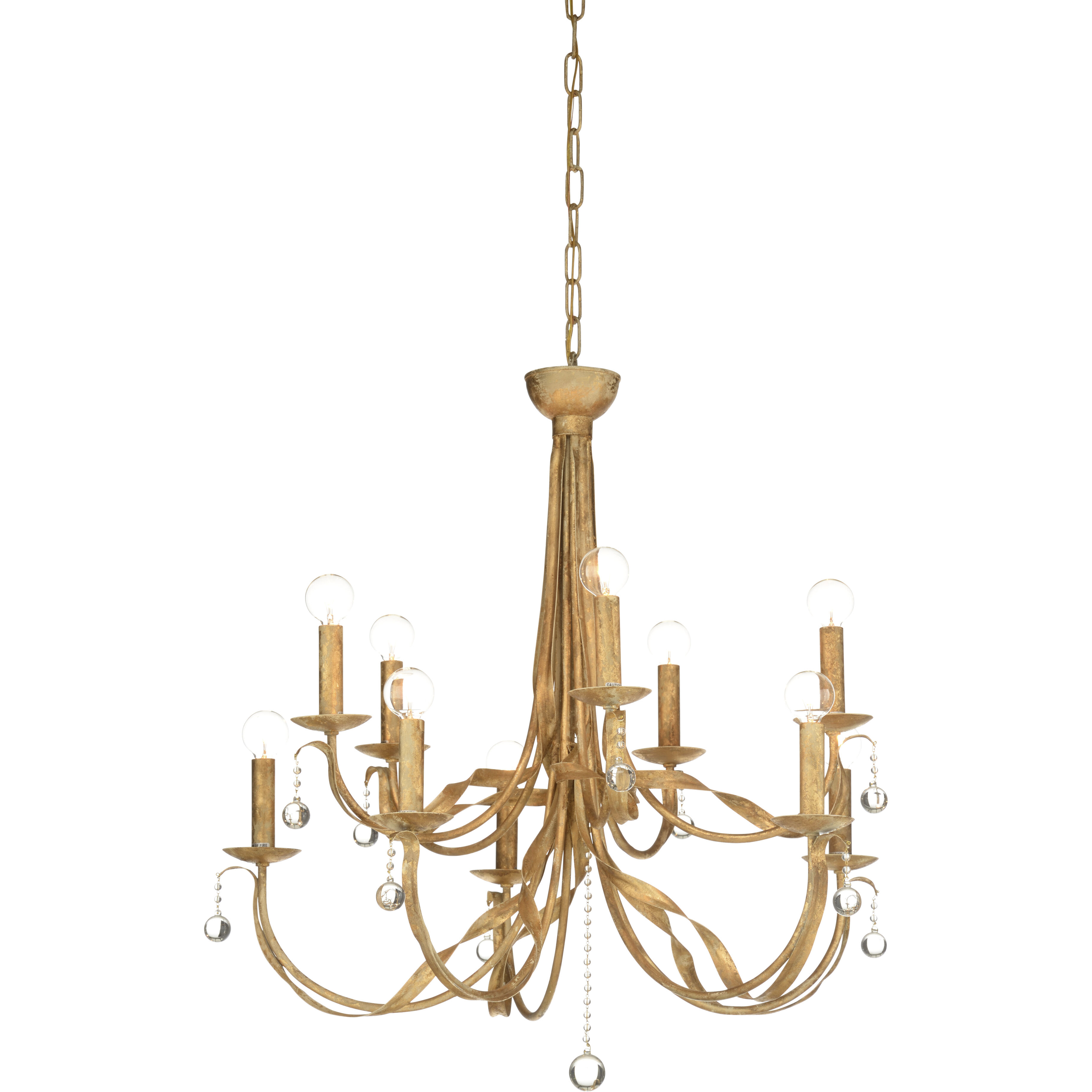 Reed 10 Light 29 inch Gold Chandelier Ceiling Light