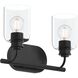 Reines 2 Light 14.75 inch Matte Black Bath Vanity Wall Light