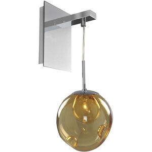 Meteor 1 Light 6 inch Chrome Wall Sconce Wall Light in Amber