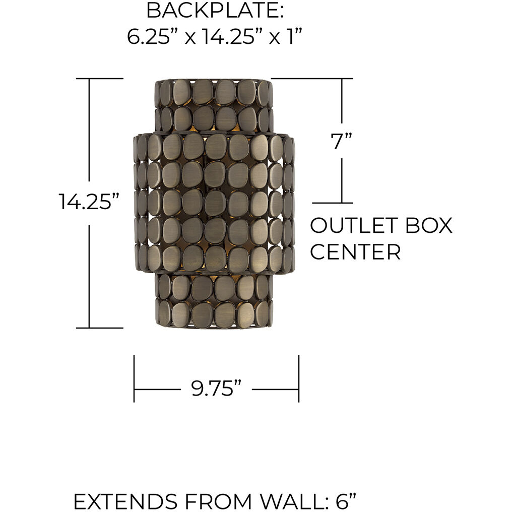 Eliana Sconce Wall Light in Dark Brass