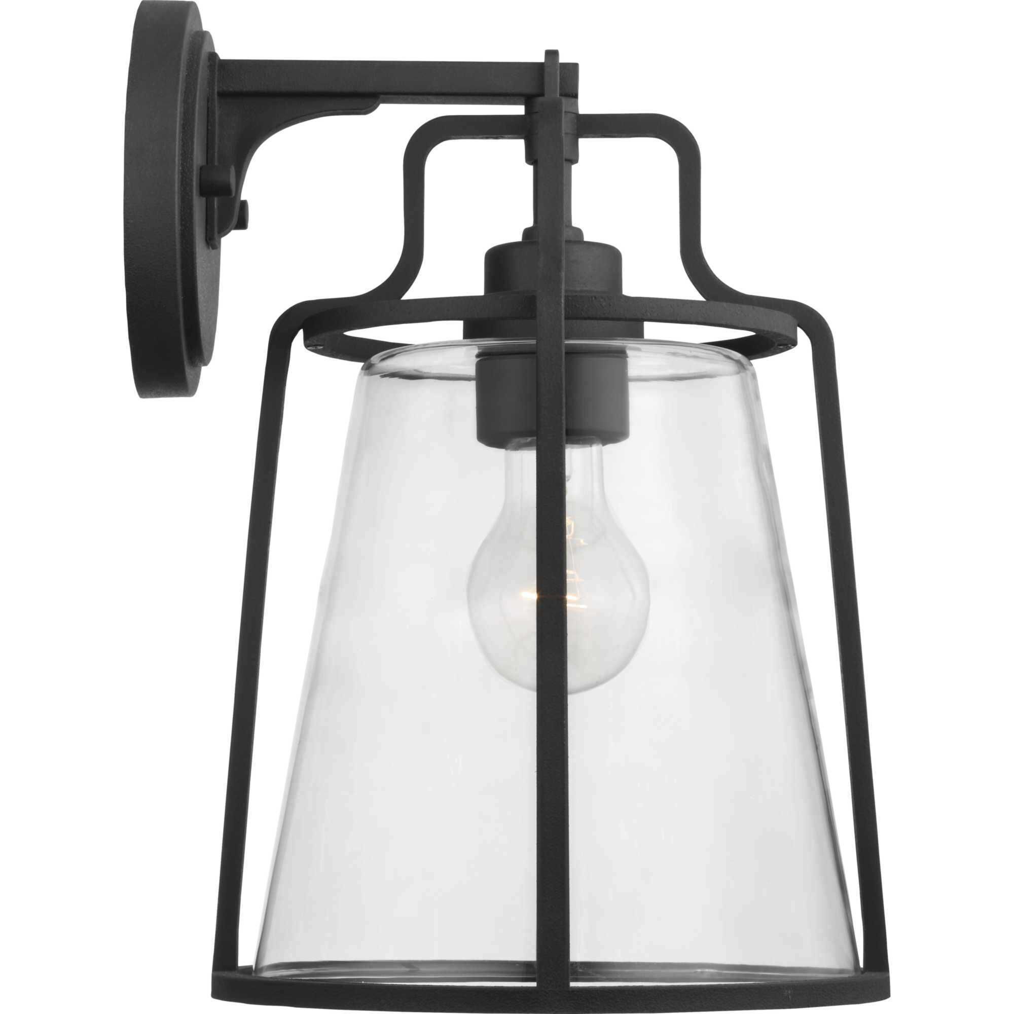 Benton Harbor 1 Light 13 inch Textured Black Outdoor Wall Lantern, with DURASHIELD, Large