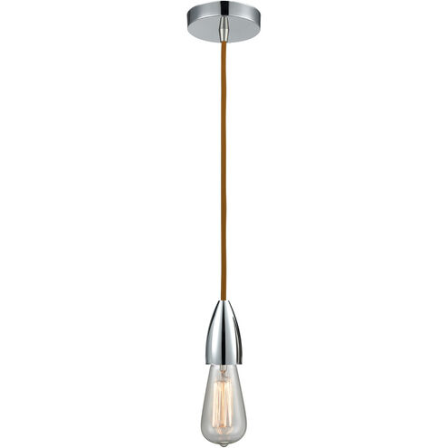 Fairchild Bare Bulb 1 Light 2 inch Polished Chrome Mini Pendant Ceiling Light in Copper, Fairchild