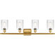 Ballston Hadley LED 36 inch Satin Gold Bath Vanity Light Wall Light in Clear Glass, Ballston