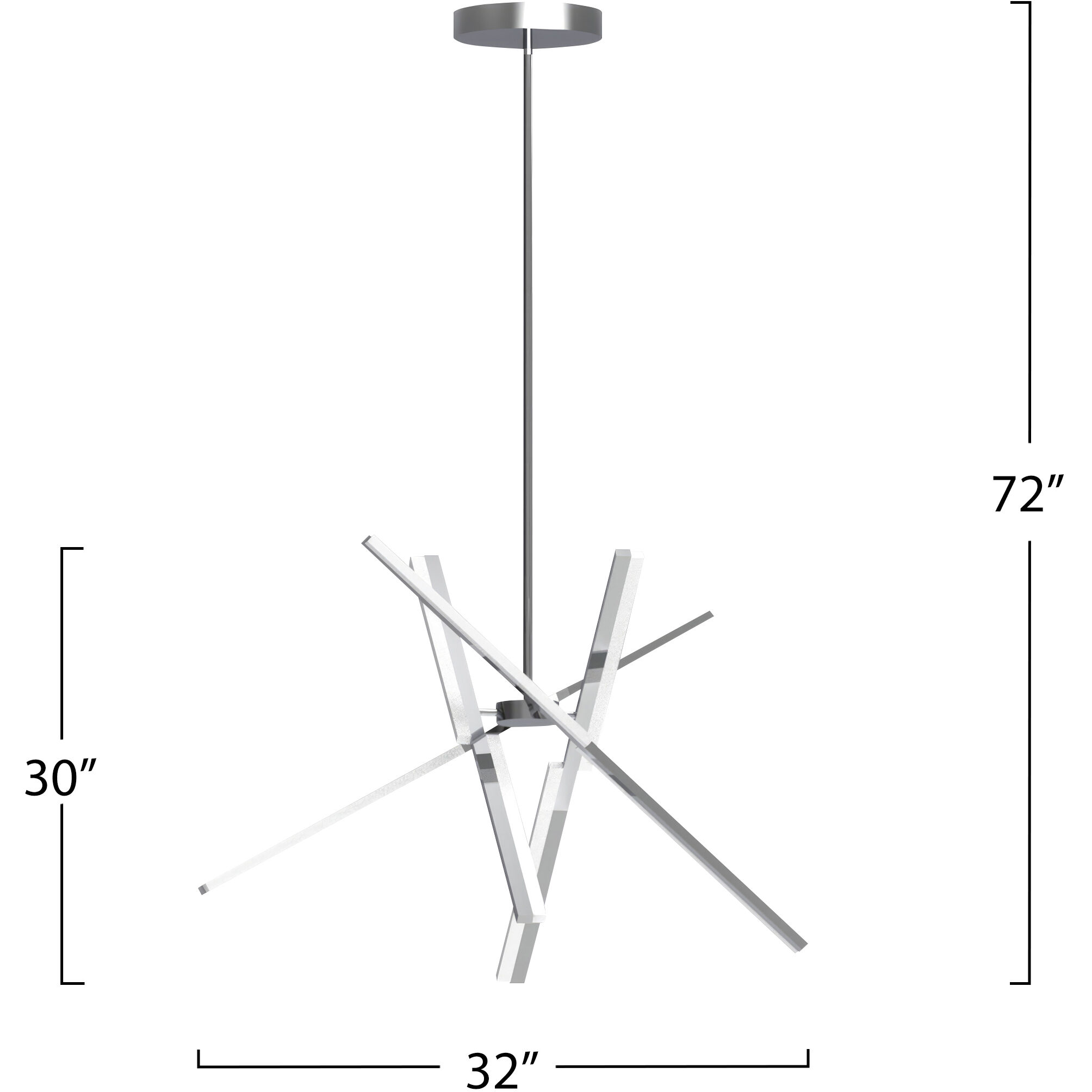 Stix LED 32 inch Chrome Pendant Ceiling Light
