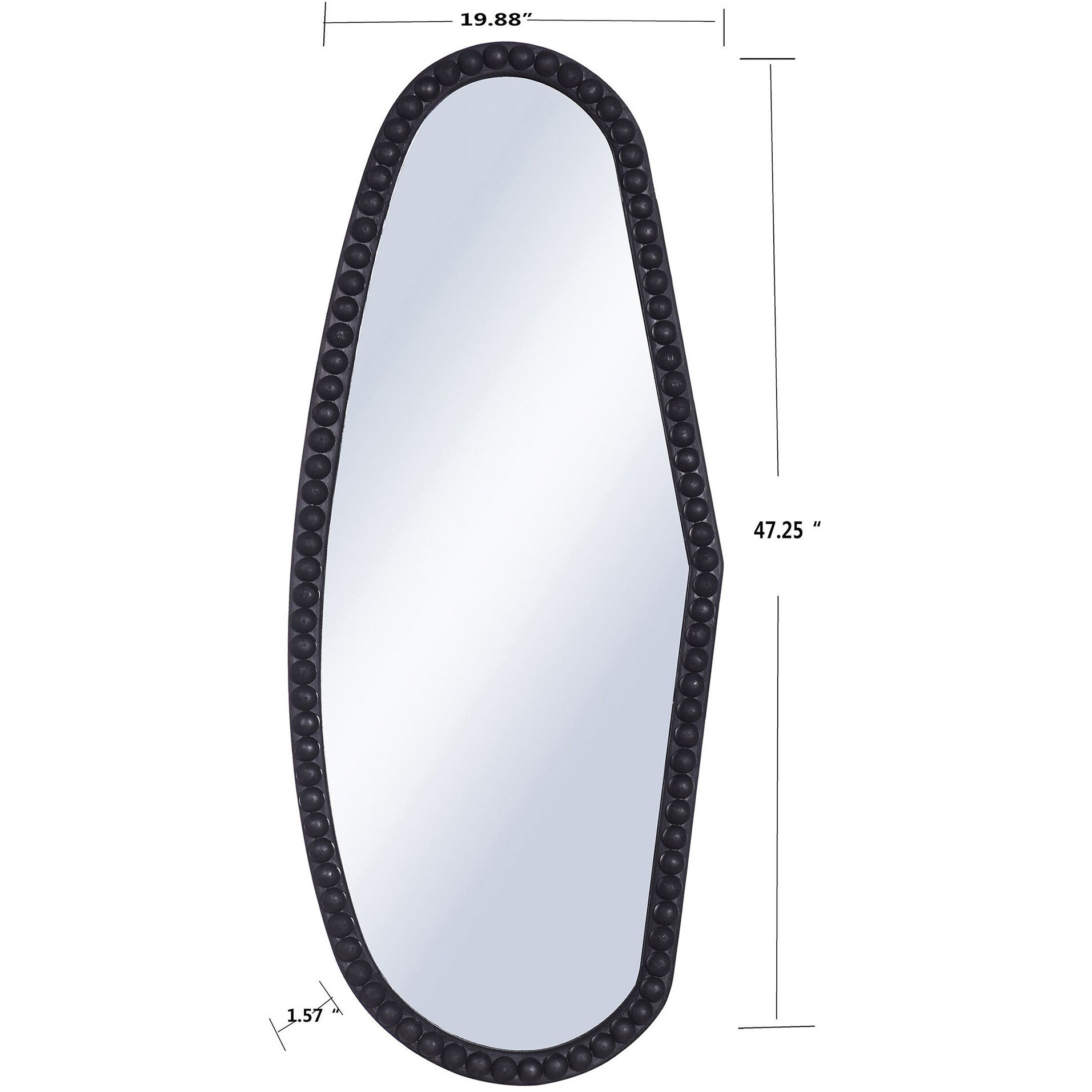 Cameron 47.25 X 19.88 inch Clear and Matte Black Wall Mirror