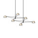 Ray LED 67.75 inch Satin Black Chandelier Ceiling Light in Smoked Etched