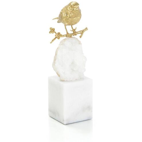 Bird and Quartz II 11.75 X 4.75 inch Sculpture