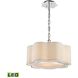 Villoy LED 18 inch Polished Nickel with White Chandelier Ceiling Light