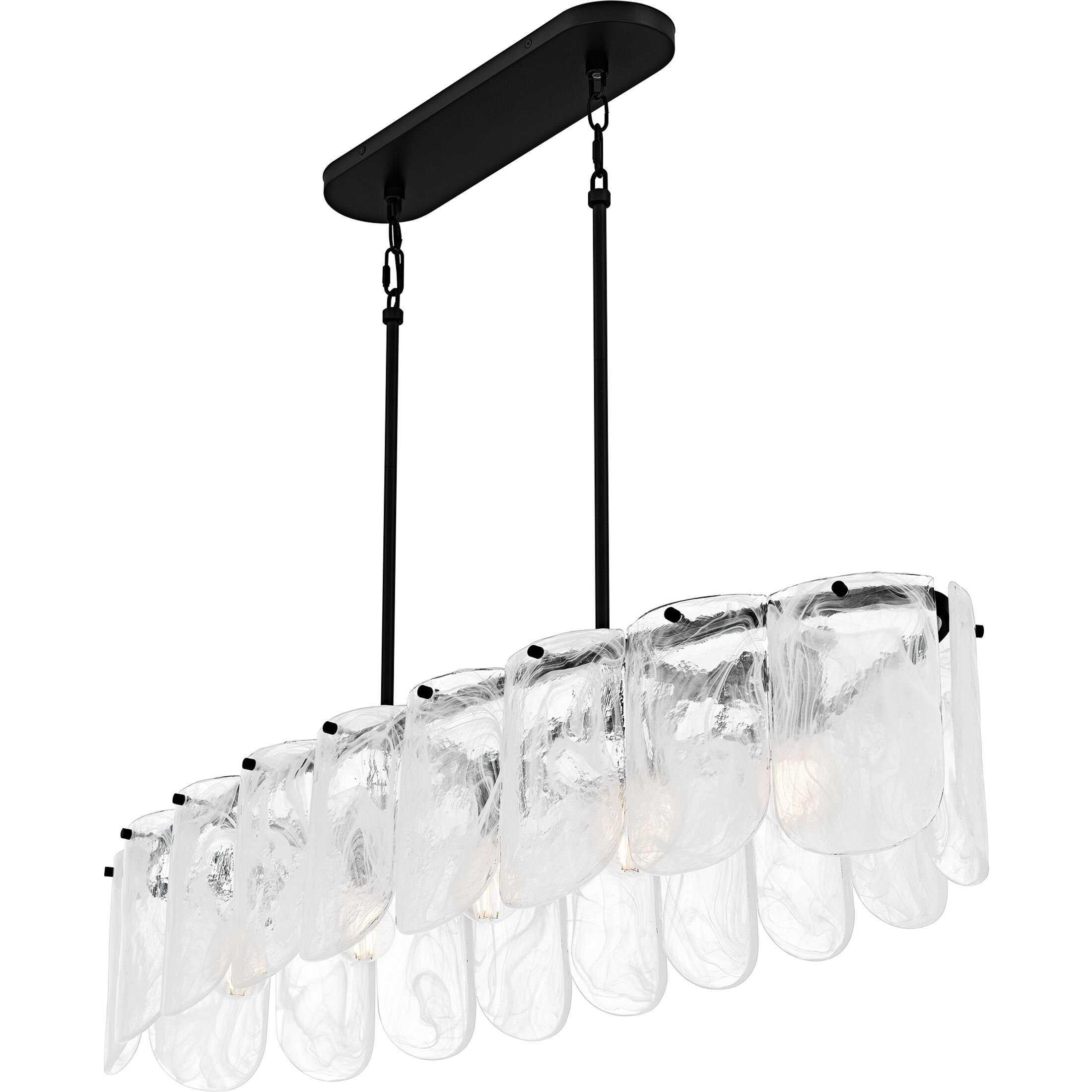Cassidy 5 Light 43 inch Matte Black Linear Chandelier Ceiling Light, Large