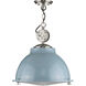 Medal 1 Light Coastal Blue Pendant Ceiling Light