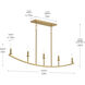 Jheni 5 Light 45 inch Brushed Gold Linear Chandelier Ceiling Light