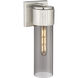Bolivar 1 Light 4 inch Satin Nickel Sconce Wall Light in Plated Smoke Glass
