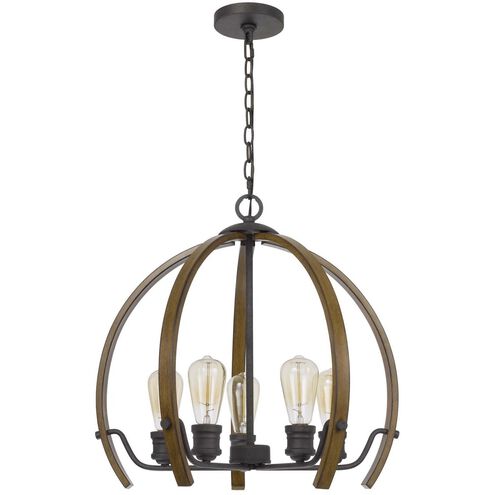 Riverton 5 Light 22 inch Oak Chandelier Ceiling Light