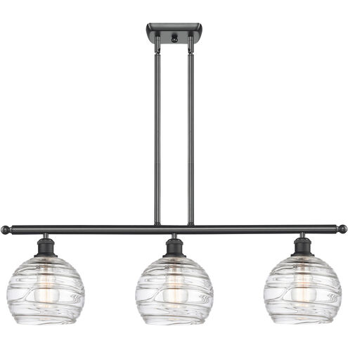 Ballston Deco Swirl LED 36 inch Matte Black Island Light Ceiling Light, Ballston