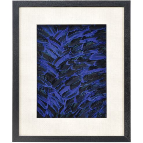 Neon Feather Blue with Black Dimensional Wall Art