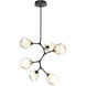 Gem LED 30 inch Matte Black Chandelier Ceiling Light in Amber, 2700K LED, Modern Vine