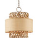 Isola 4 Light 18 inch Khaki/Natural Water Hyacinth Pendant Ceiling Light