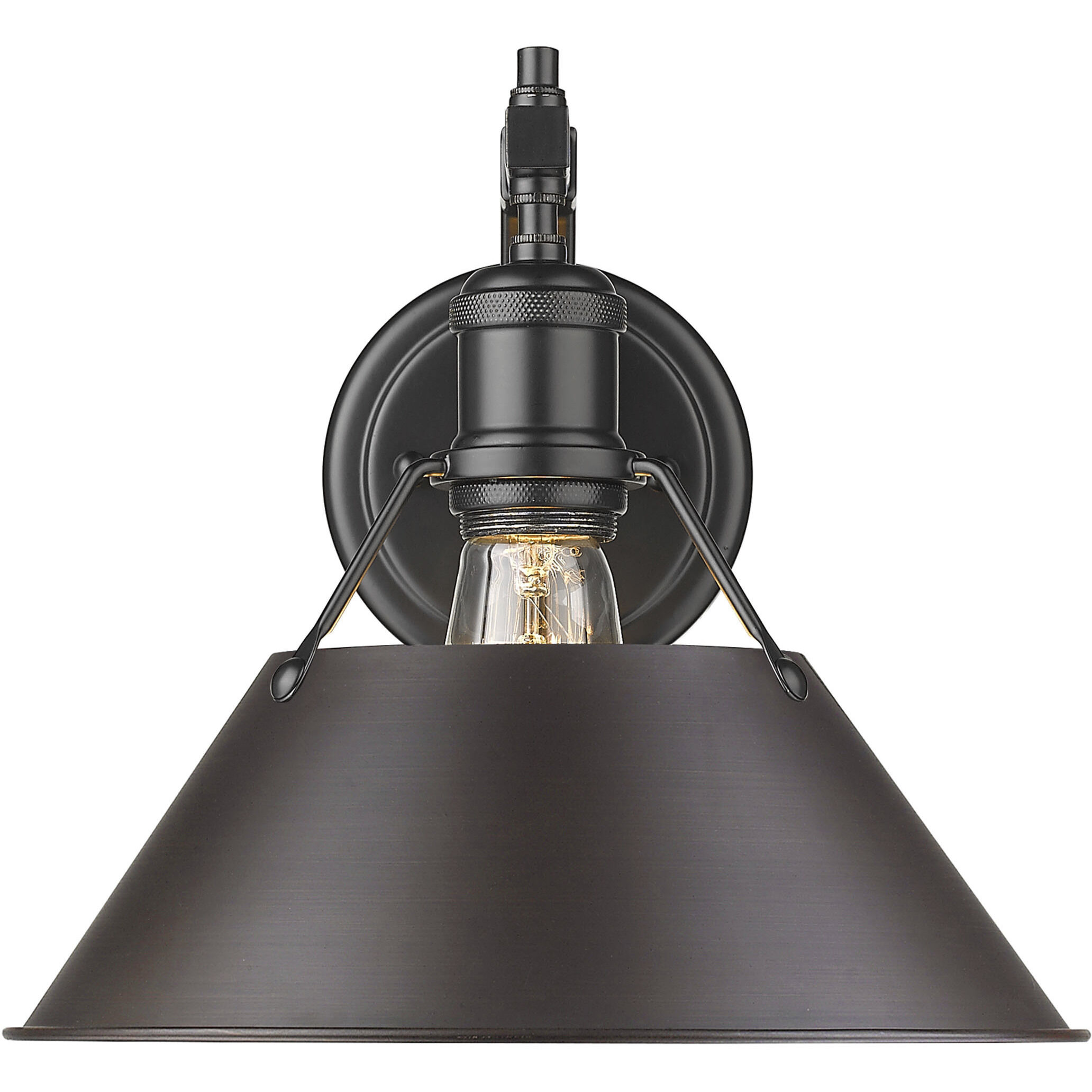 Yep Orwell 1 Light 10 inch Matte Black Wall Sconce Wall Light in Rubbed Bronze, Damp